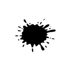 Black ink blots spot. Paint ink splatter vector illustration