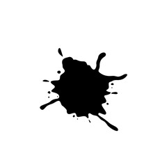 Black ink blots spot. Paint ink splatter vector illustration