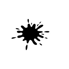 Black ink blots spot. Paint ink splatter vector illustration
