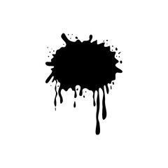 Black ink blots spot. Paint ink splatter vector illustration