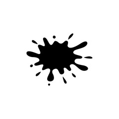 Black ink blots spot. Paint ink splatter vector illustration