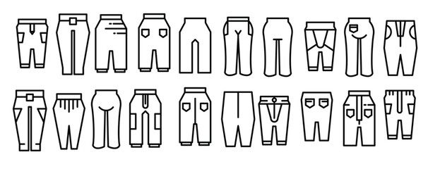  trouser pants icons illustration 