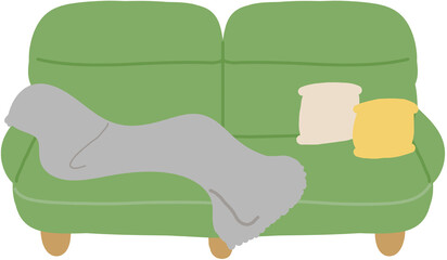 소파 쿠션 러그 일러스트