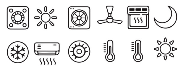 twelve minimalist silhouette icons set silhouette