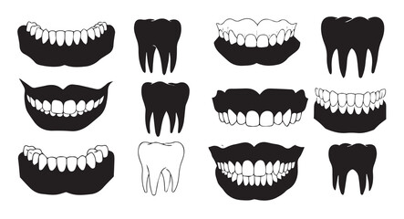 unique dental illustrations depicting teeth shapes