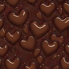 Fototapeta premium A close-up of heart-shaped sweet romance festive arrangement chocolates background