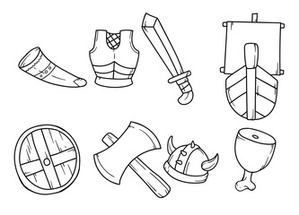 vector hand drawing viking icon