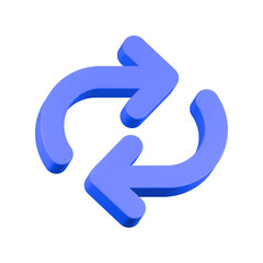 3d rendering icon refresh blue color