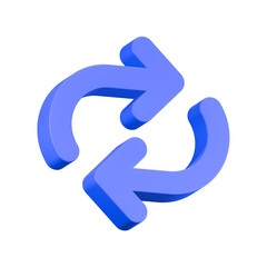 3d rendering icon refresh blue color