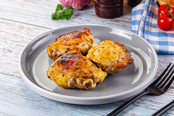 Roasted chicken thighs with spices