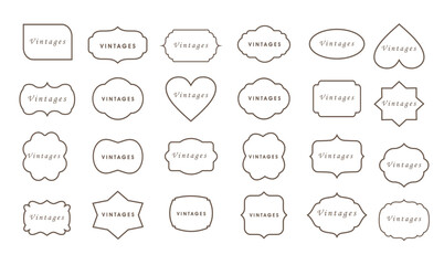 vintage frames sign boards set isolated on vintage