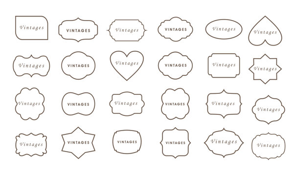 vintage frames sign boards set isolated on vintage