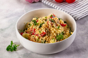 Cous cous with vegetables tabulle
