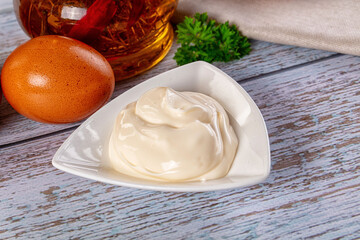 Homemade mayonnaise sauce dip cream