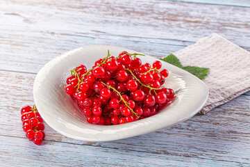 Raw ripe sweet juicy red currant