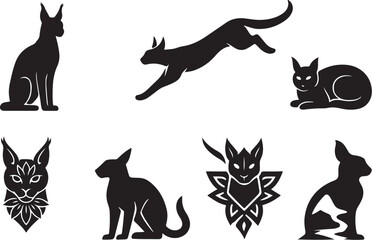 Wallaby Mini Kangaroo Silhouette Bundle Icons.eps