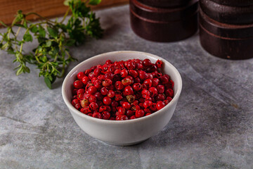 Dry pink pepper corn spice