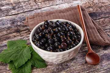 Sweet juicy Black currants berries