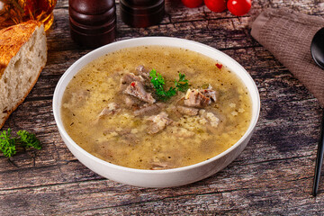 Dietary chicken soup with noodles