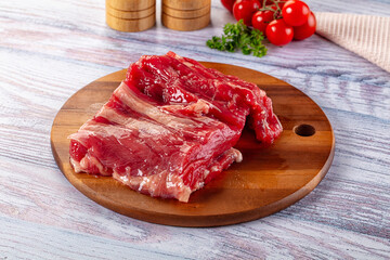 Raw beef cut uncooked fillet