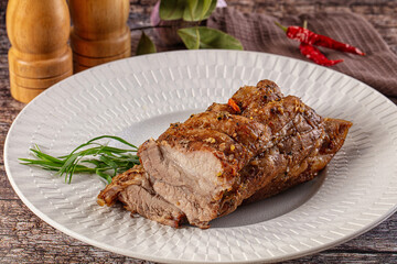 Baked pork sirloin with spices