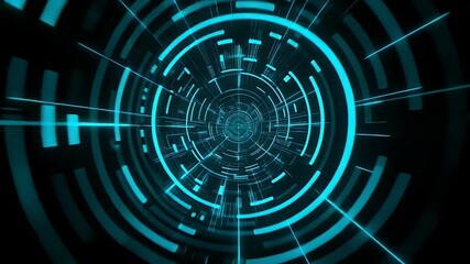 Futuristic digital radar grid with glowing center - Powered by Adobe