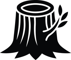Single tree stump icon representing deforestation and environmental impact