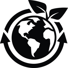 Earth day symbol icon set for environmental awareness and sustainability