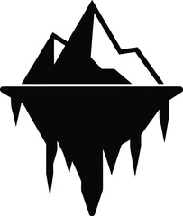 Melting iceberg icon representing climate change and global warming
