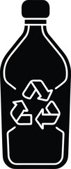 Recycling symbol with plastic bottle icon for environmental awareness