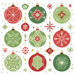 Geometric Scandinavian Holiday Ornament Pack