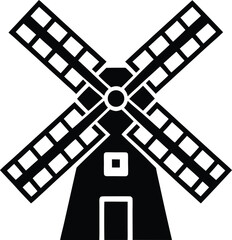 Modern windmill icon for renewable energy and agriculture themes