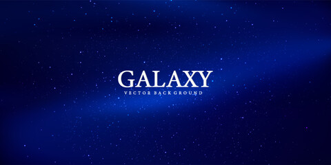 Fototapeta premium Horizontal space background with abstract shape and stars. Web design. Space exploring. Vector illustration of galaxy. Concept of web banner.
