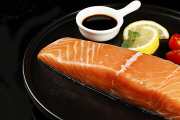 Fresh Norwegian Salmon Fillet Studio Food Photography