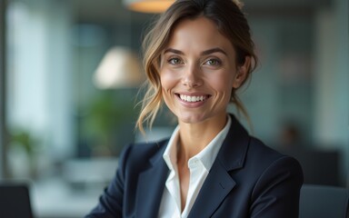 Close up view of businesswoman in the office. High quality