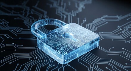 A glowing blue padlock sits atop a circuit board, symbolizing digital security and data protection in the modern technological landscape