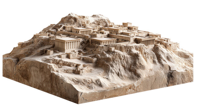 Ancient Sumerian city site of Eridu background isolated on a Transparent background, PNG file.