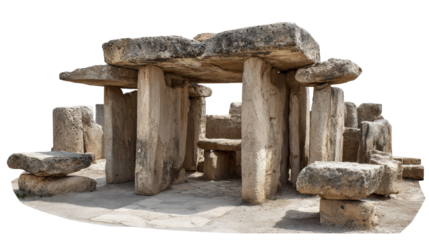 Ancient temple relief fragment background isolated on a Transparent background, PNG file.