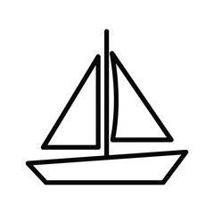 Sailboat outline icon simple vector graphic on white background marine water transport symbol design
