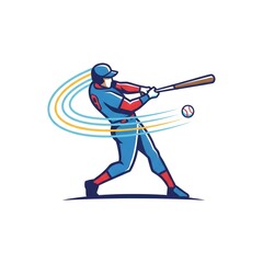 Obraz premium baseball player vector illustration