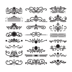 Naklejka premium “Retro Decorative Flourish Vector Pack – Calligraphic Frame Elements”