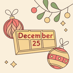 vector illustration of a christmas card