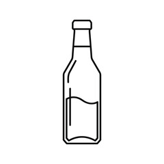 Simple line art icon of a bottle containing liquid, perfect for minimalist design projects