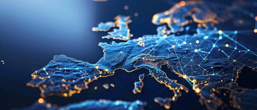 Data transfer and cyber technology, information exchange and telecommunication Western Europe.