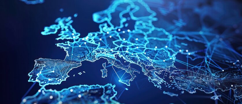 Data transfer and cyber technology, information exchange and telecommunication Western Europe.