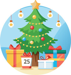 christmas tree with gifts