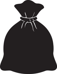 Black shopping bag silhouette isolated on white background