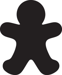 Silhouette of cookies isolated on white background