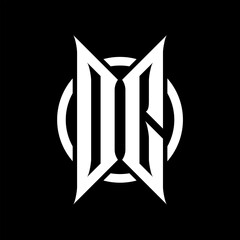 DC Monogram Logo on Black Background