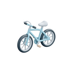 Fototapeta premium Light Blue 3D Bicycle with Dark Tires bike children
